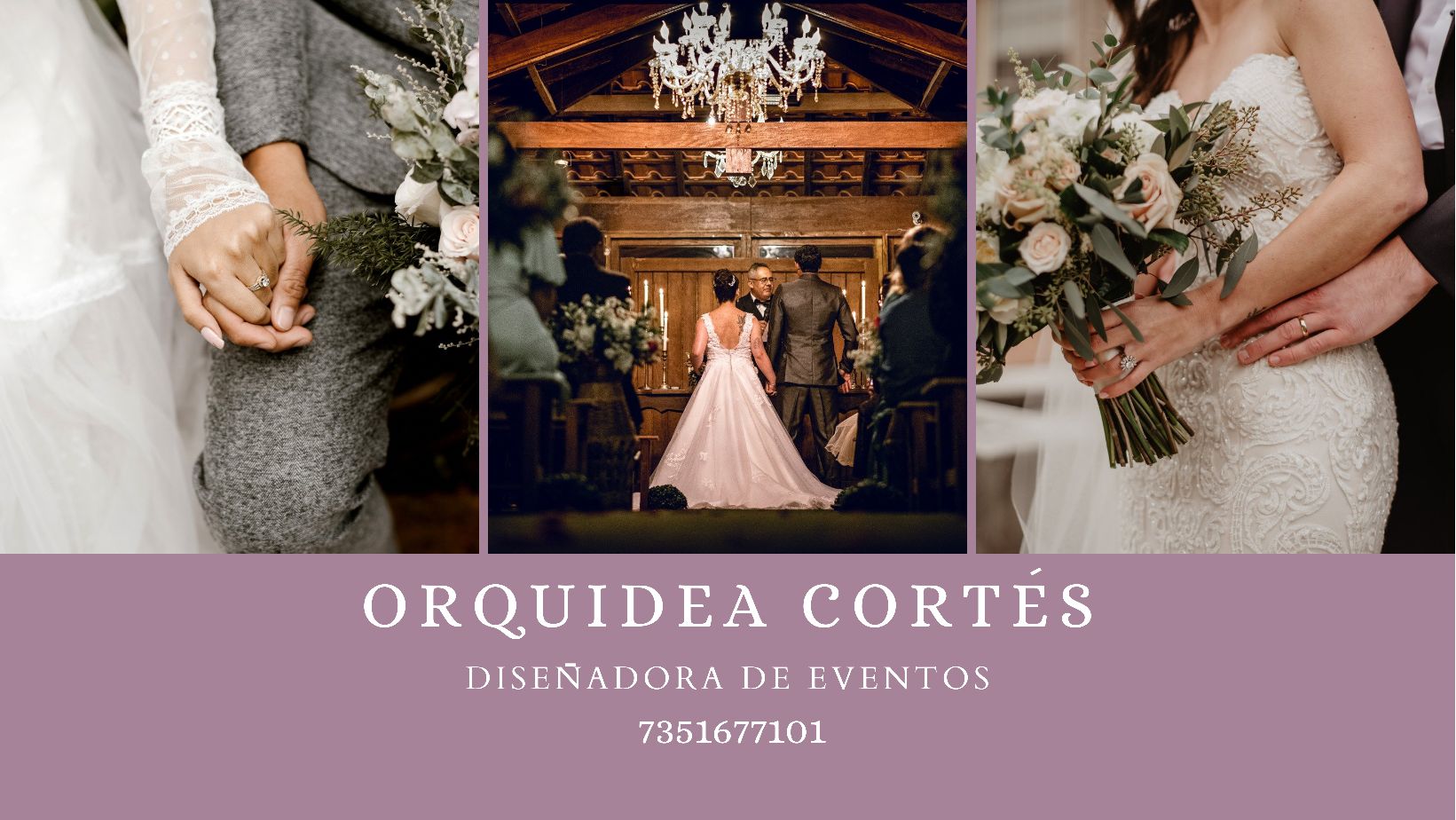 Boda elegante organizada por Orquídea Cortés